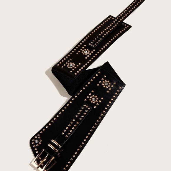 Street Studded Decor Wide Belt - Picture 2 of 5